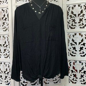 Karen Kane Black Tie waist blouse